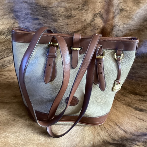 Vintage Dooney&Bourke Pebbled Leather Small Bucket Tote Handbag - Picture 10 of 11